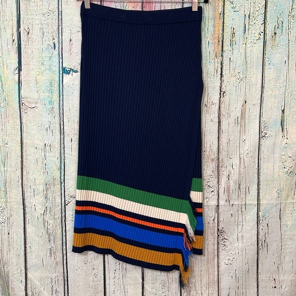J.Crew Wool Blend Navy Stripes Skirts M